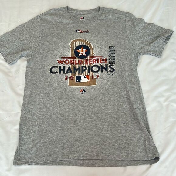 NWOT Houston Astros 2017 World Series champions XL youth sz18 SS T-shirt - Picture 3 of 6